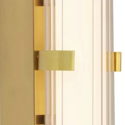 Searchlight LED Wandlampe IP44 Glas Metall in Gold 43 cm Bad Spiegel* Wohnzimmerlampen|Jugendstil Lampen