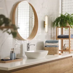 Searchlight LED Wandlampe IP44 Glas Metall in Gold 43 cm Bad Spiegel* Wohnzimmerlampen|Jugendstil Lampen