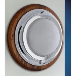 Laura Suardi LED Wandlampe LEGNO Chrom Messing rund Maritim Bad* Led Lampen|Wandleuchten