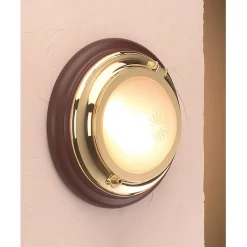 Laura Suardi LED Wandlampe LEGNO Messing Ø22cm rund Maritim* Led Lampen|Wandleuchten