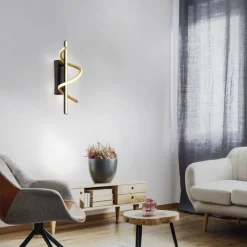 Just Light LED Wandlampe Metall dimmbar 3000 K Schwarz Messing* Led Lampen|Wandleuchten