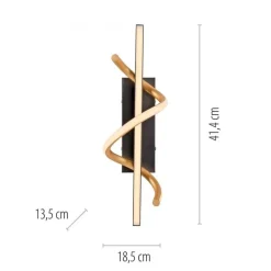 Just Light LED Wandlampe Metall dimmbar 3000 K Schwarz Messing* Led Lampen|Wandleuchten
