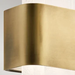 Sale Elstead LED Wandlampe Metall Glas H: 43,2 cm in Messing Weiß