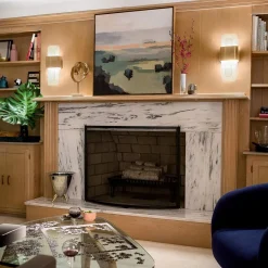 Sale Elstead LED Wandlampe Metall Glas H: 43,2 cm in Messing Weiß