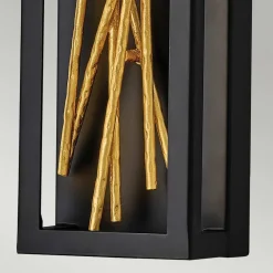 Elstead LED Wandlampe Metall H: 61 cm in Schwarz Gold eckig* Led Lampen|Wandleuchten