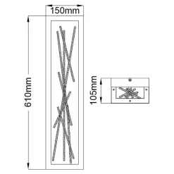 Elstead LED Wandlampe Metall H: 61 cm in Schwarz Gold eckig* Led Lampen|Wandleuchten