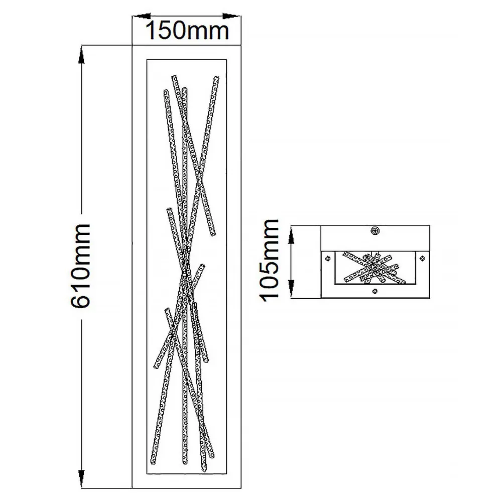 Elstead LED Wandlampe Metall H: 61 cm in Schwarz Gold eckig* Led Lampen|Wandleuchten