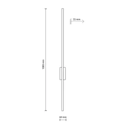 New TK Lighting LED Wandlampe Metall Holz 108 cm hoch indirekt Schwarz 3000 K