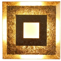 Outlet Eco-Light LED Wandlampe Metall in Gold B:32 cm Wand Decke dimmbar