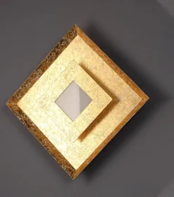 Outlet Eco-Light LED Wandlampe Metall in Gold B:32 cm Wand Decke dimmbar