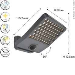 Eco-Light LED Wandlampe mit Bewegungsmelder 4000 K IP54 beweglich* Metall Lampen|Außenwandleuchten
