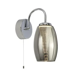 Best Searchlight LED Wandlampe mit Schalter Rauchglas 3000 K 202 lm