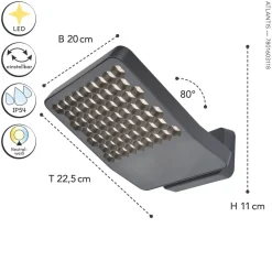 Eco-Light LED Wandlampe Outdoor Aluminium 4000 K IP54 beweglich* Metall Lampen|Led Außenleuchten