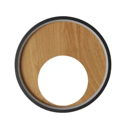 Sale Searchlight LED Wandlampe rund Ø 30 cm Schwarz Braun 3000 K