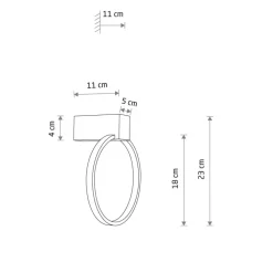 Sale Nowodvorski LED Wandlampe Schwarz Aluminium 3000 K 190 lm Ø 18 cm