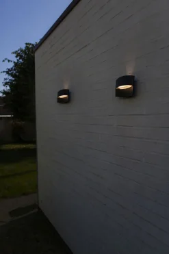 Eco-Light LED Wandlampe Schwarz Aluminium B:18 cm IP54 3000 K* Metall Lampen|Led Außenleuchten