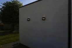 Eco-Light LED Wandlampe Schwarz Aluminium B:18 cm IP54 3000 K* Metall Lampen|Led Außenleuchten