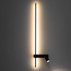 Nowodvorski LED Wandlampe Schwarz Aluminium GU10 H:80 cm indirekt* Wandleuchten|Flurlampen