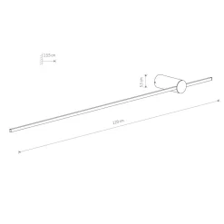 Discount Nowodvorski LED Wandlampe Schwarz H: 120 cm 3000 K 540 lm Aluminium flach