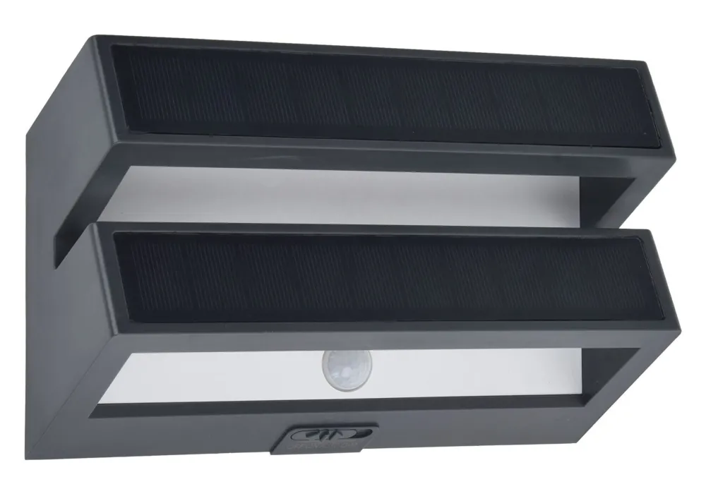 Hot Eco-Light LED Wandlampe Solar Bewegungsmelder IP54 600 lm dimmbar