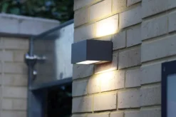 Eco-Light LED Wandlampe Up Down Aluminium Anthrazit 3000 K IP54* Metall Lampen|Led Außenleuchten