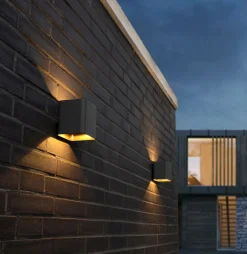 New Eco-Light LED Wandlampe Up Down Aluminium IP44 3000 K Anthrazit