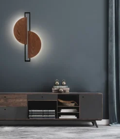 Hot Nowodvorski LED Wandleuchte 3000 K 340 lm Schwarz Holz indirekt dekorativ