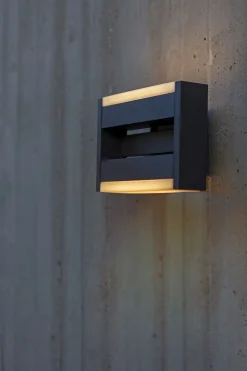 Best Eco-Light LED Wandleuchte Aluminium Anthrazit B:22,5 cm IP44 18 W