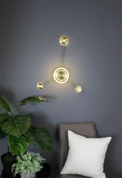 Online Eco-Light LED Wandleuchte Aluminium dimmbar H:53 cm 3000 K Gold