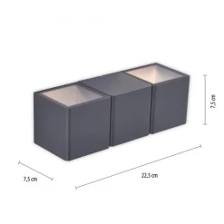 Best Paul Neuhaus LED Wandleuchte außen Aluminium IP54 22,5 cm Anthrazit