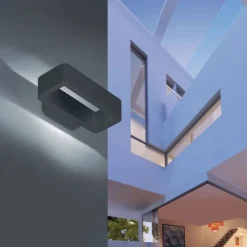 Hot Paul Neuhaus LED Wandleuchte außen Aluminium Anthrazit IP54 B:22 cm