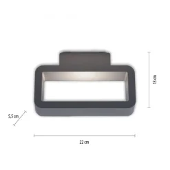 Hot Paul Neuhaus LED Wandleuchte außen Aluminium Anthrazit IP54 B:22 cm