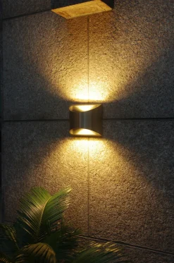 Eco-Light LED Wandleuchte Außen Edelstahl IP44 B:13,1 cm Up Down* Metall Lampen|Led Außenleuchten