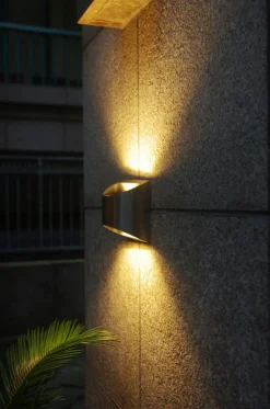 Eco-Light LED Wandleuchte Außen Edelstahl IP44 B:13,1 cm Up Down* Metall Lampen|Led Außenleuchten