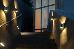 Eco-Light LED Wandleuchte Außen Edelstahl IP44 B:13,1 cm Up Down* Metall Lampen|Led Außenleuchten