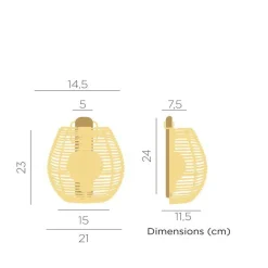 Newgarden LED Wandleuchte außen kabellos Akku IP54 Rattan* Metall Lampen|Feuchtraumleuchten