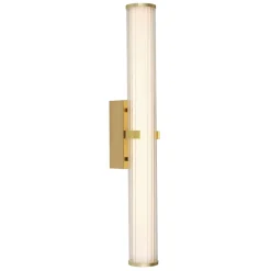 Online Searchlight LED Wandleuchte Bad 63 cm IP44 Glas Metall in Gold