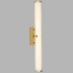 Online Searchlight LED Wandleuchte Bad 63 cm IP44 Glas Metall in Gold