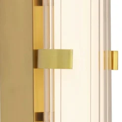 Online Searchlight LED Wandleuchte Bad 63 cm IP44 Glas Metall in Gold