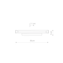 Nowodvorski LED Wandleuchte Chrom 3000 K 870 lm Glas Metall 59 cm* Led Lampen|Wandleuchten