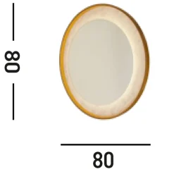 Searchlight LED Wandleuchte dimmbar in Gold Weiß Touch IP44 Ø80 cm* Flurlampen|Metall Lampen