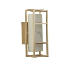 Sale Searchlight LED Wandleuchte Harz Stahl IP44 H:25 cm in Gold Weiß