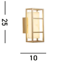 Sale Searchlight LED Wandleuchte Harz Stahl IP44 H:25 cm in Gold Weiß