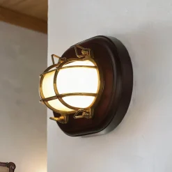 Online Laura Suardi LED Wandleuchte Holz Messing 3000K Maritim Flur