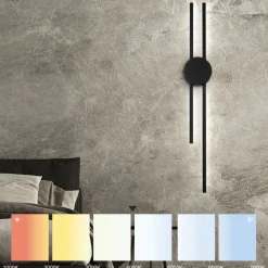 Sale Lamkur LED Wandleuchte indirekt Schwarz H:80 cm 15 W 4000 K