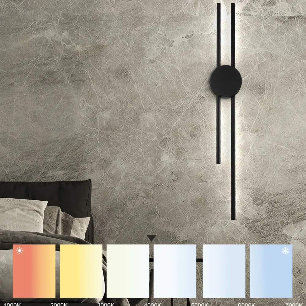 Sale Lamkur LED Wandleuchte indirekt Schwarz H:80 cm 15 W 4000 K