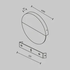 Maytoni LED Wandleuchte Metall Glas Ø 30 cm rund 200 lm Modern* Led Lampen|Wandleuchten