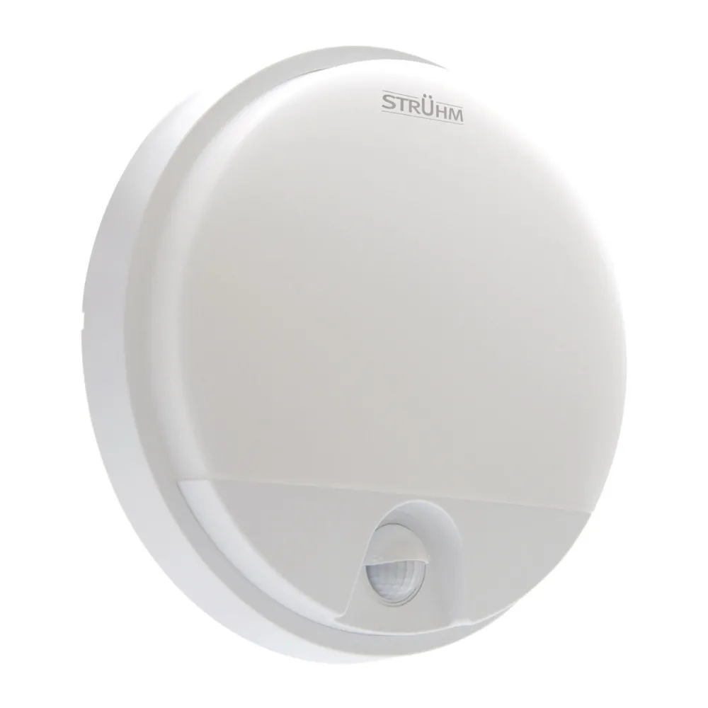 Hot Strühm LED Wandleuchte mit Bewegungsmelder D: 21 cm IP54 Weiß Outdoor