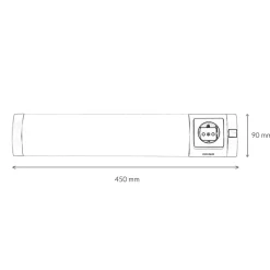 Outlet Easylight LED Wandleuchte mit Steckdose Schalter für Bad Küche