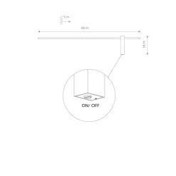 Nowodvorski LED Wandleuchte Schwarz B: 80 cm 3000 K 380 lm Modern* Wohnzimmerlampen|Metall Lampen